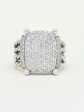 David Yurman Wheaton Ring w/ Pavé White Diamonds - 16.7mm - Size 8